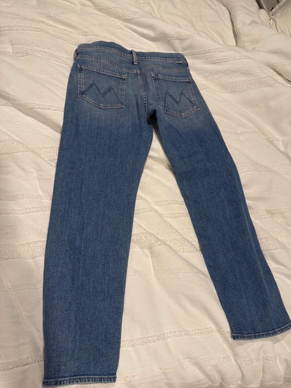 MOTHER Straight-Leg Jeans in Classic Blue Wash - The Hiker Hover